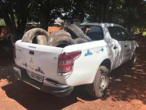 250 pneus foram recolhidos no Distrito de Anhanduí. 