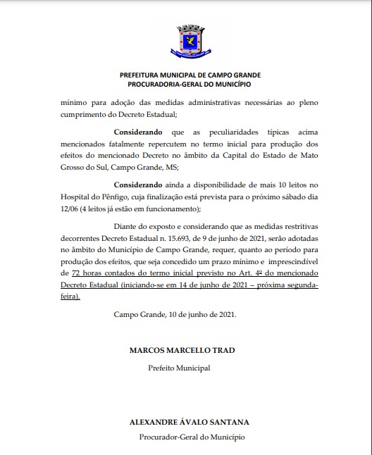 Marquinhos pede 72h para Capital se organizar e cumprir bandeira cinza do Prosseguir